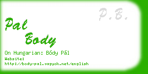 pal body business card
